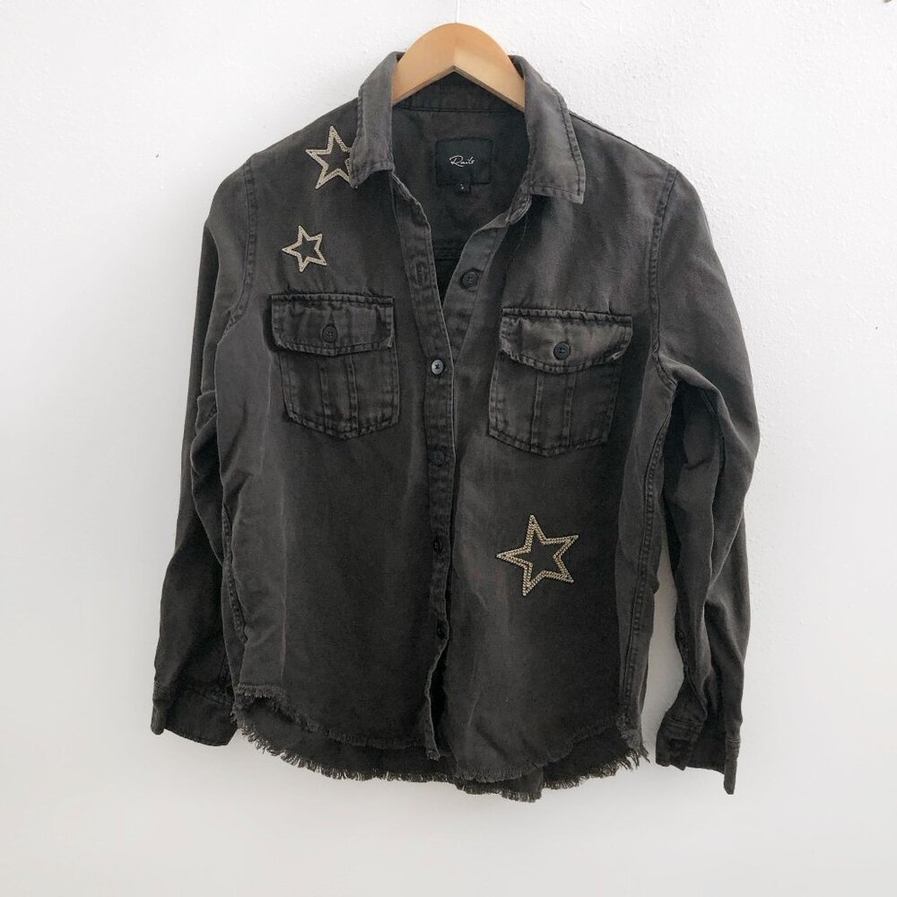 RAILS Loren Shirt Black Metallic‎ Stars Size Small